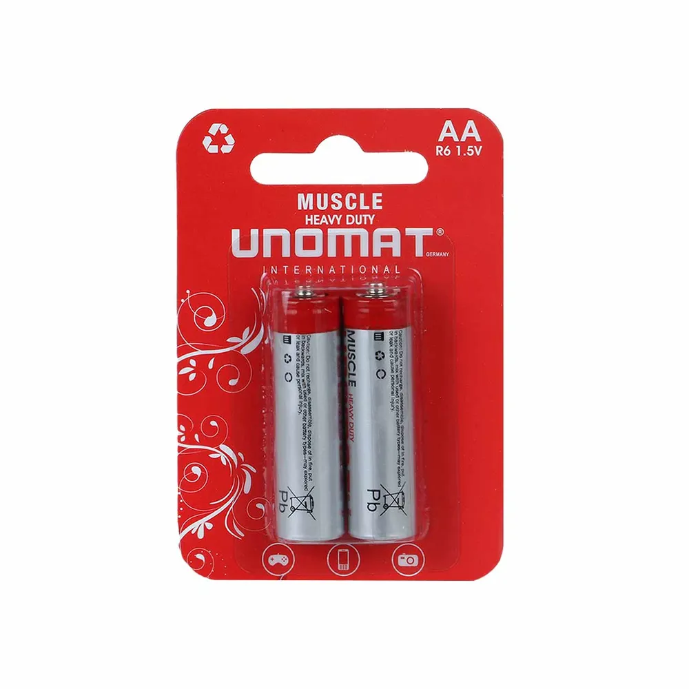 باتری قلمی Unomat-AA مدل Muscle Heavy Duty R6 بسته 2 عددی | KT-020470